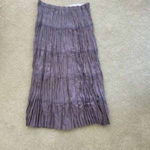 Garnet Hill Silk Tiered Crinkled Skirt, Size 6